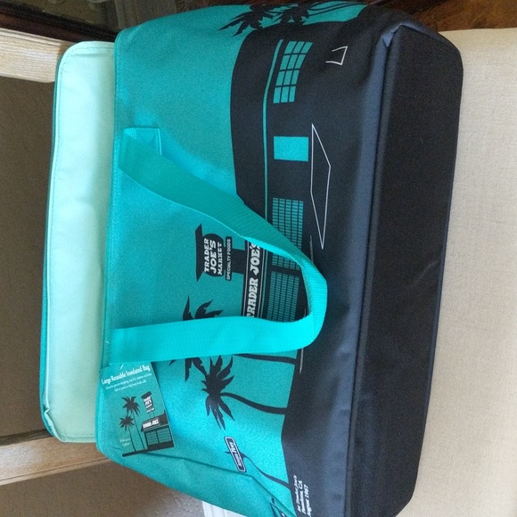 Trader Joe's large Teal insulated tote - Picture 3 of 4